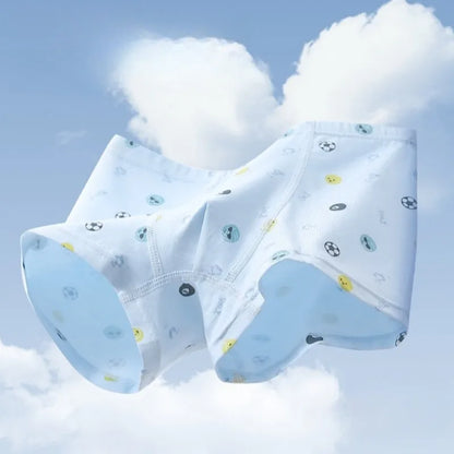 4PCS Cotton Antibacterial Boys Breathable Cartoon Underwear
