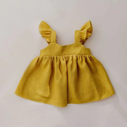 Baby Girls Linen Cotton Princess Dress