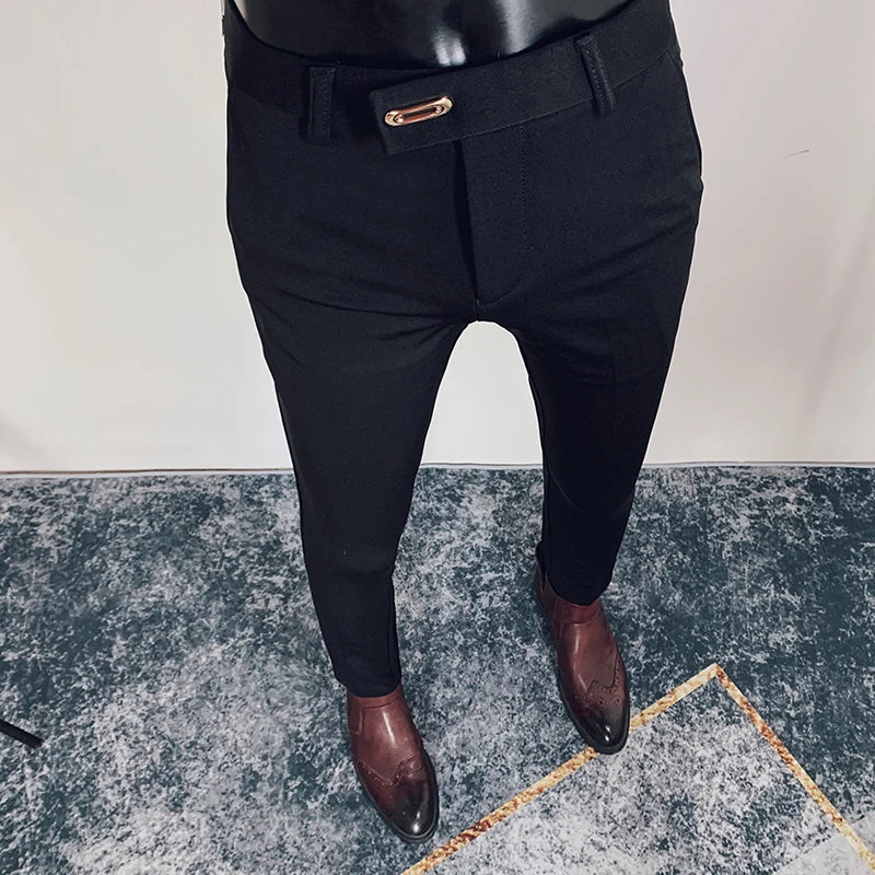 Men Stretch Slim Formal Casual Pants Fashion