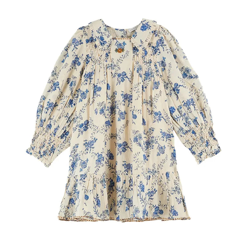 Girls Cute Embroidery Long Sleeve Princess dDesses