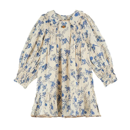 Girls Cute Embroidery Long Sleeve Princess dDesses
