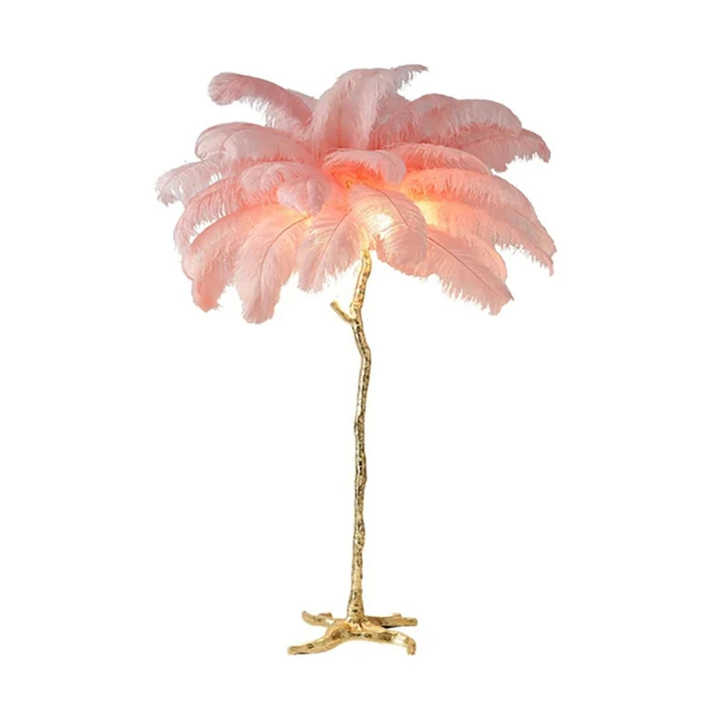 Luxury Feather Floor Standing Lamp Mood Light
