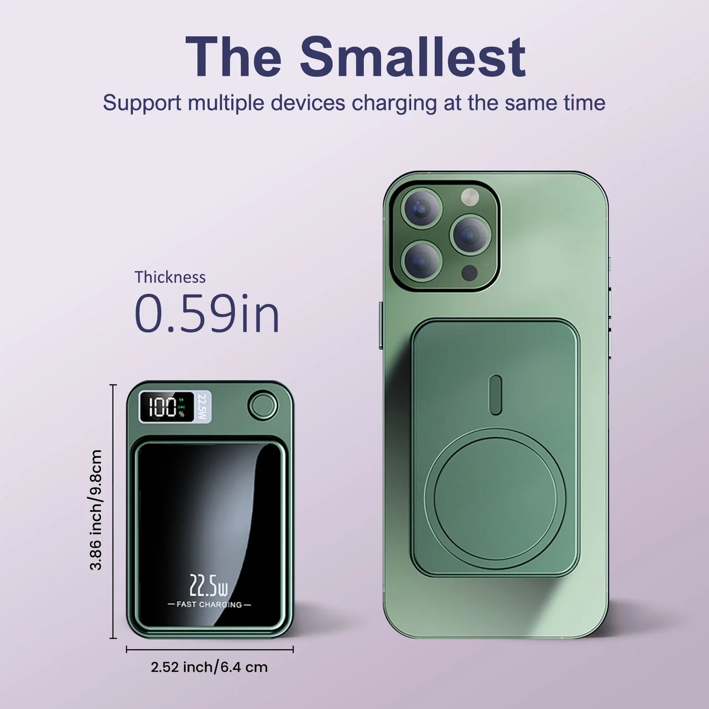 10000mAh Power Bank Magnetic Wireless Charger