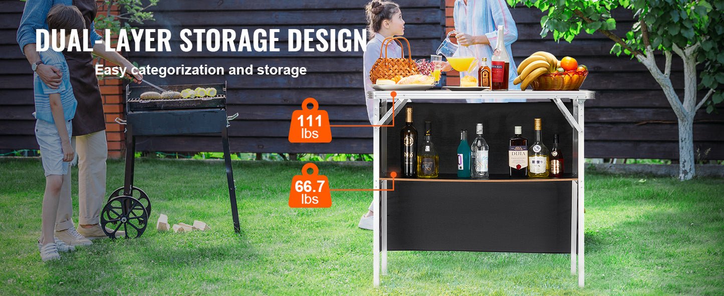 Folding Portable Bar Podium Table