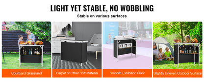Folding Portable Bar Podium Table