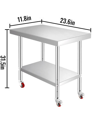 Stainless Steel Commercial Work Table Caster Wheels